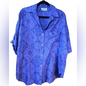 Vintage California Collection Purple Button Down 80’s Style Shirt